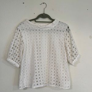 White blouse with hole detailing